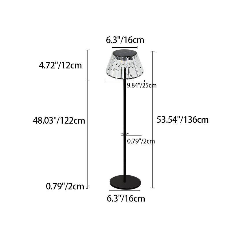Samtidig Industriell Vanntett Sol USB Jern Glass Utendørs LED Stående Gulvlampe For Hage | Skanto