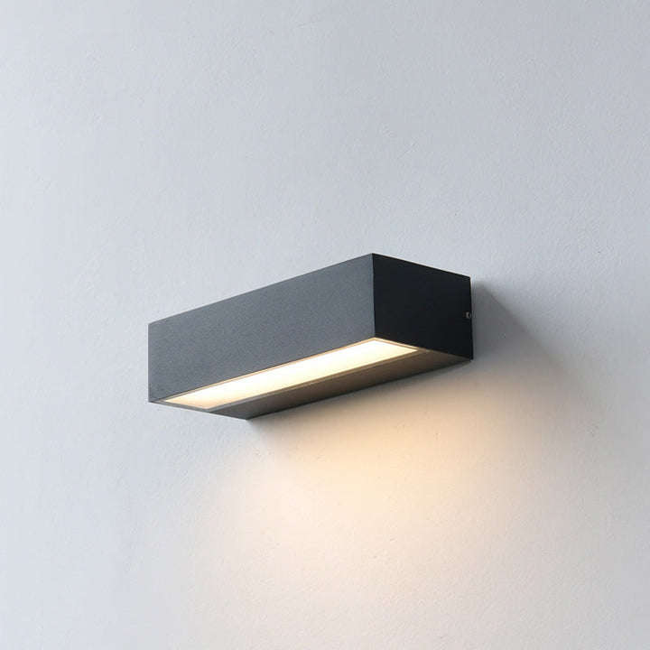 Moderne Minimalistisk Rektangulær Bar Vanntett Aluminium LED Vegglampe For Hage | Skanto