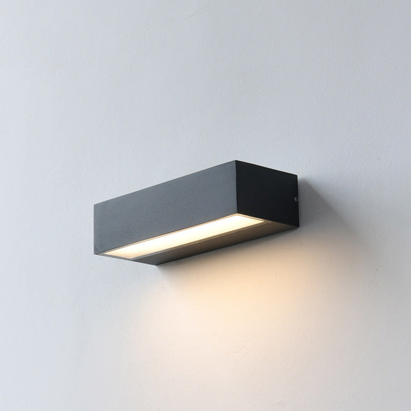 Rektangulær, vanntett LED-vegglampe av aluminium for hagen