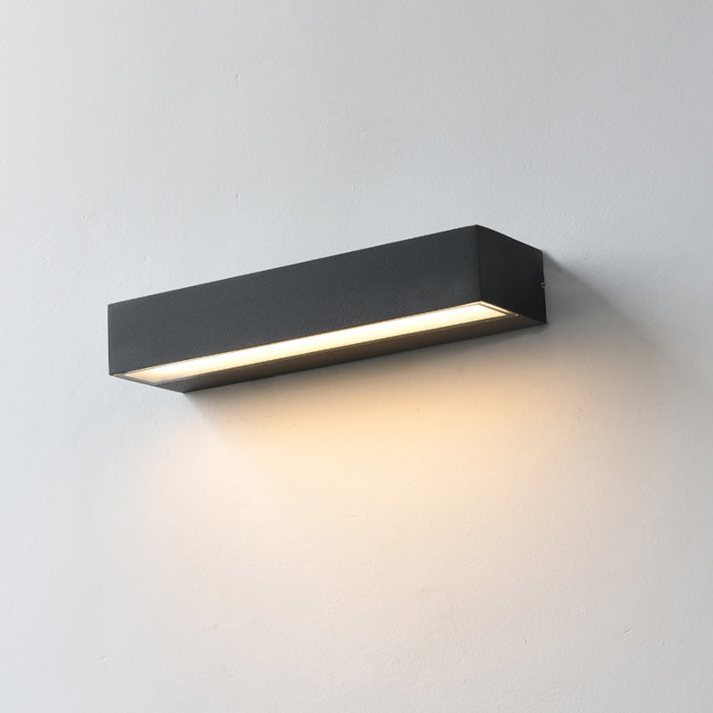Moderne Minimalistisk Rektangulær Bar Vanntett Aluminium LED Vegglampe For Hage | Skanto