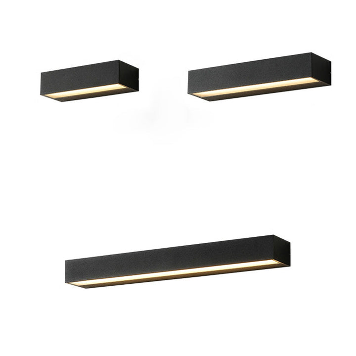 Moderne Minimalistisk Rektangulær Bar Vanntett Aluminium LED Vegglampe For Hage | Skanto