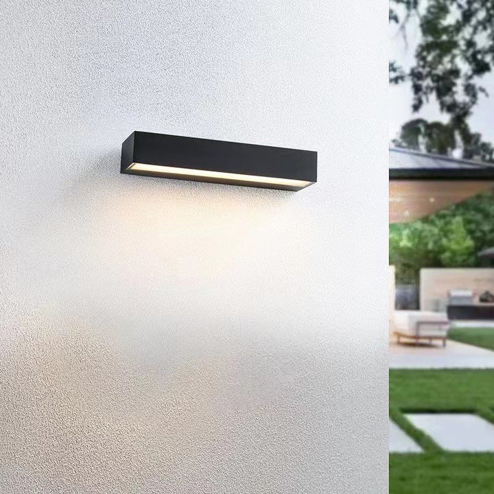 Moderne Minimalistisk Rektangulær Bar Vanntett Aluminium LED Vegglampe For Hage | Skanto