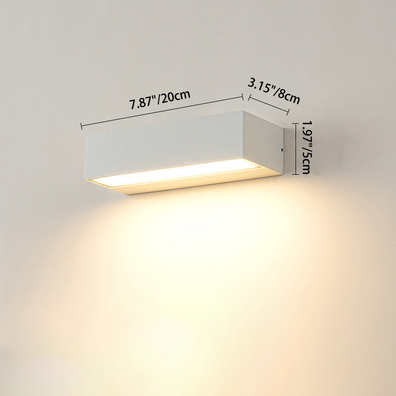 Rektangulær, vanntett LED-vegglampe av aluminium for hagen