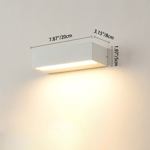 Rektangulær, vanntett LED-vegglampe av aluminium for hagen