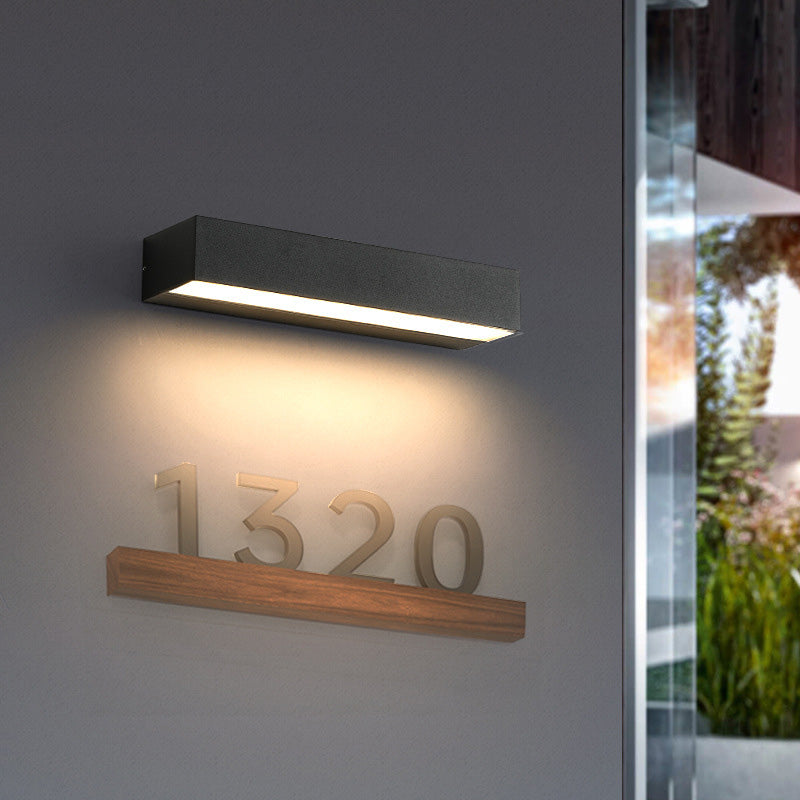 Rektangulær, vanntett LED-vegglampe av aluminium for hagen