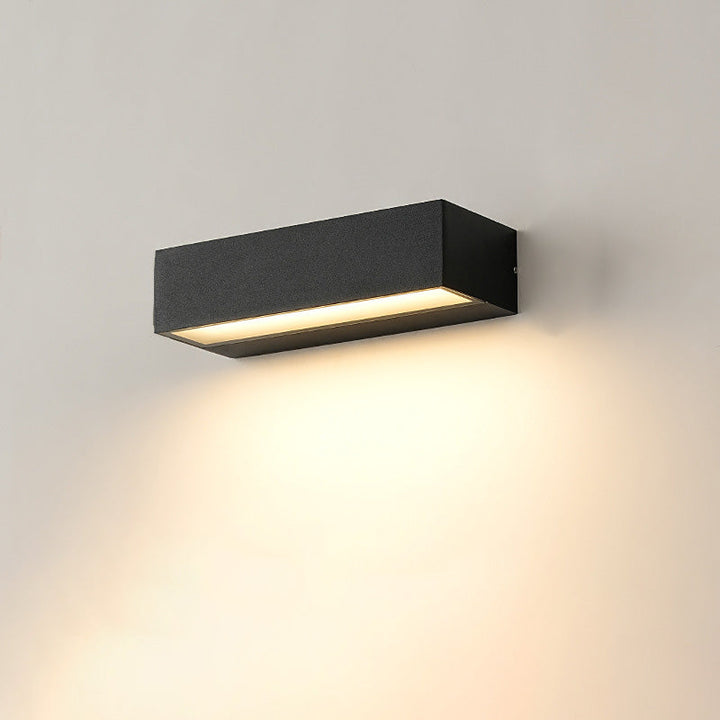 Moderne Minimalistisk Rektangulær Bar Vanntett Aluminium LED Vegglampe For Hage | Skanto