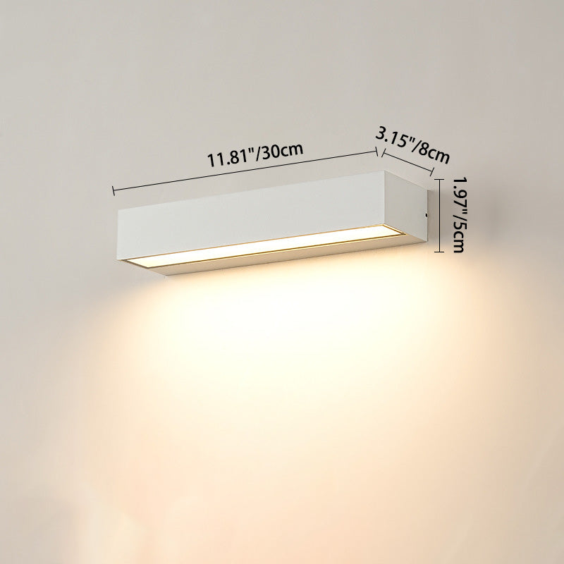 Rektangulær, vanntett LED-vegglampe av aluminium for hagen