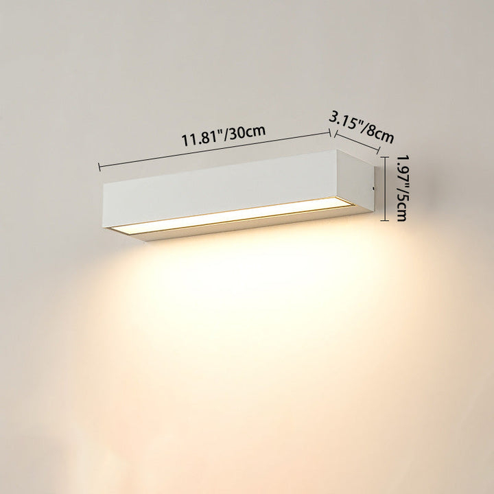 Moderne Minimalistisk Rektangulær Bar Vanntett Aluminium LED Vegglampe For Hage | Skanto
