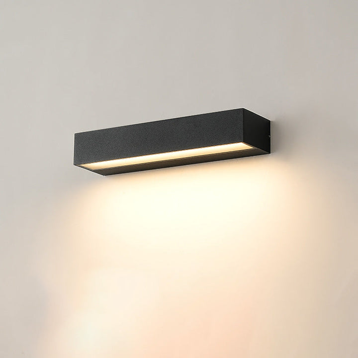 Rektangulær, vanntett LED-vegglampe av aluminium for hagen