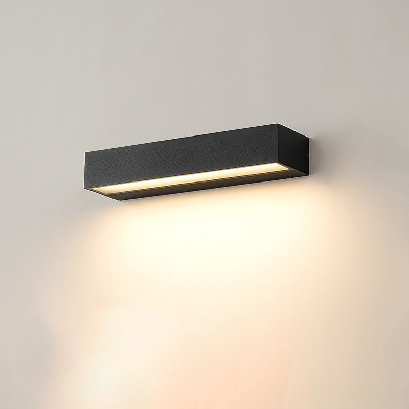 Moderne Minimalistisk Rektangulær Bar Vanntett Aluminium LED Vegglampe For Hage | Skanto