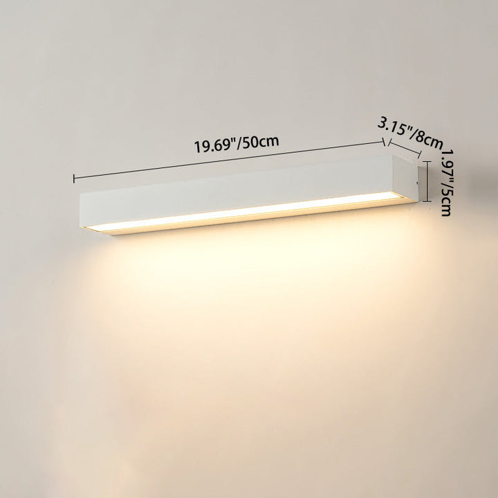 Moderne Minimalistisk Rektangulær Bar Vanntett Aluminium LED Vegglampe For Hage | Skanto