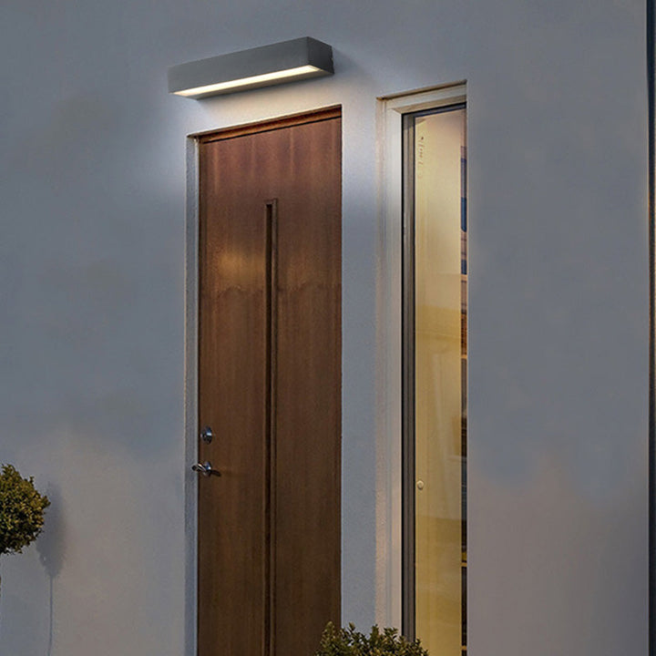 Rektangulær, vanntett LED-vegglampe av aluminium for hagen