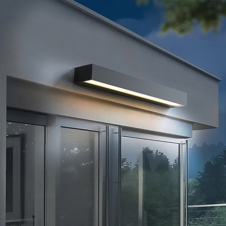 Moderne Minimalistisk Rektangulær Bar Vanntett Aluminium LED Vegglampe For Hage | Skanto