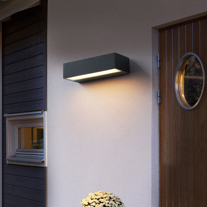 Moderne Minimalistisk Rektangulær Bar Vanntett Aluminium LED Vegglampe For Hage | Skanto