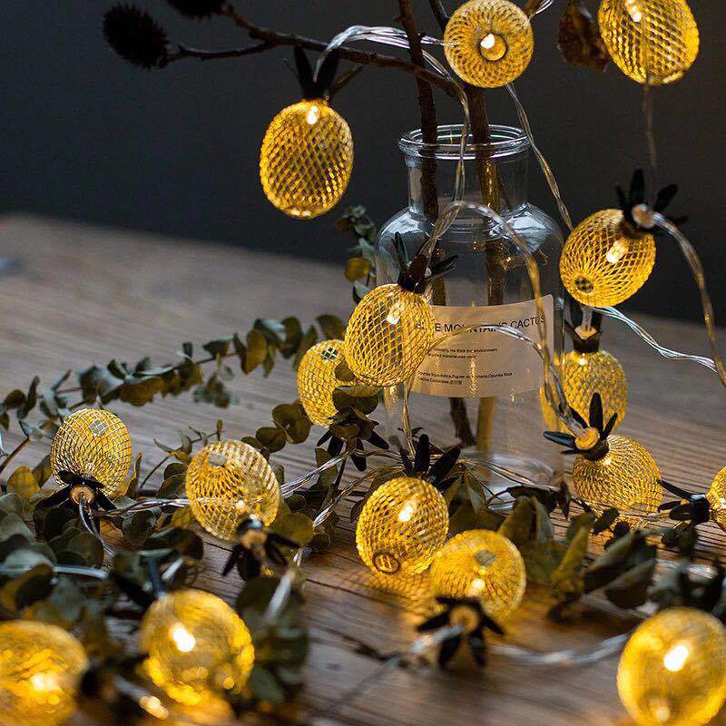 Skanto | Moderne Art Deco Liten Ananas PVC LED Lyskjede For Stue