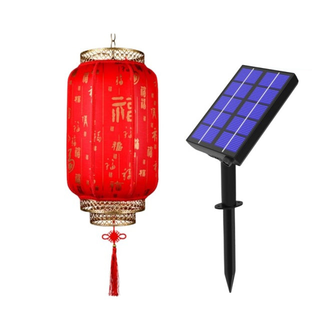 Tradisjonell kinesisk lanterne sol PVC jern LED pendellampe utendørs lys for utendørs uteplass | Skanto