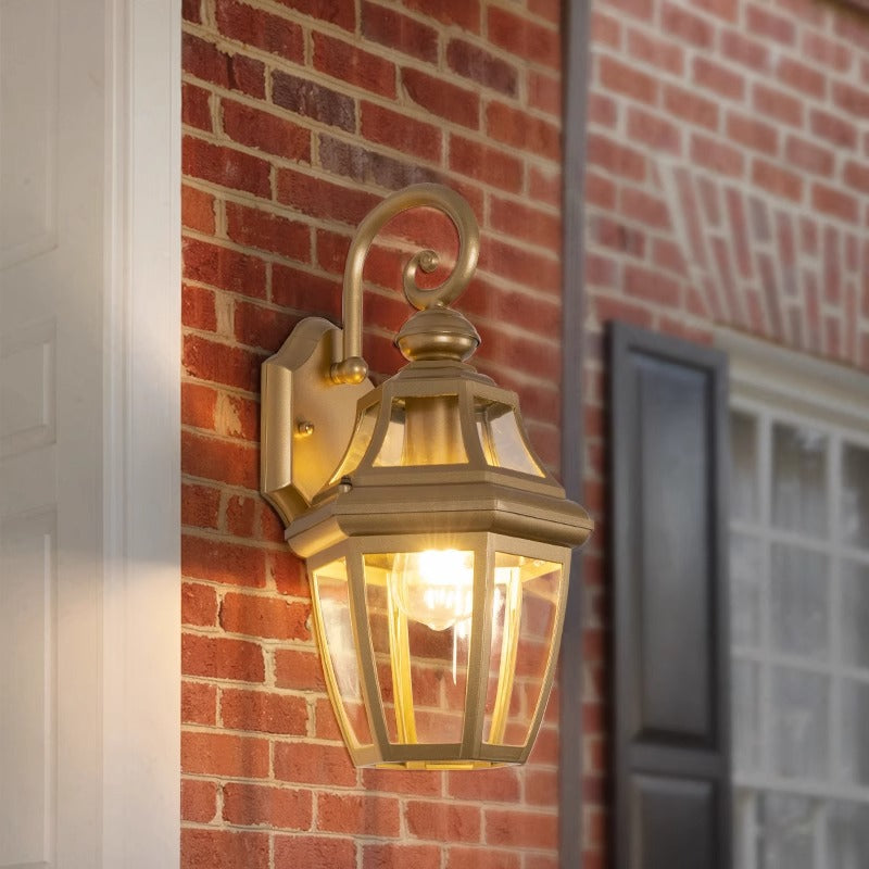 Moderne Nordisk Rund Court Vanntett Glass Hardware 1-Lys Vegglampe For Utendørs Patio | Skanto