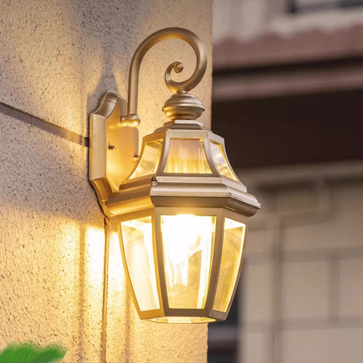 Moderne Nordisk Rund Court Vanntett Glass Hardware 1-Lys Vegglampe For Utendørs Patio | Skanto