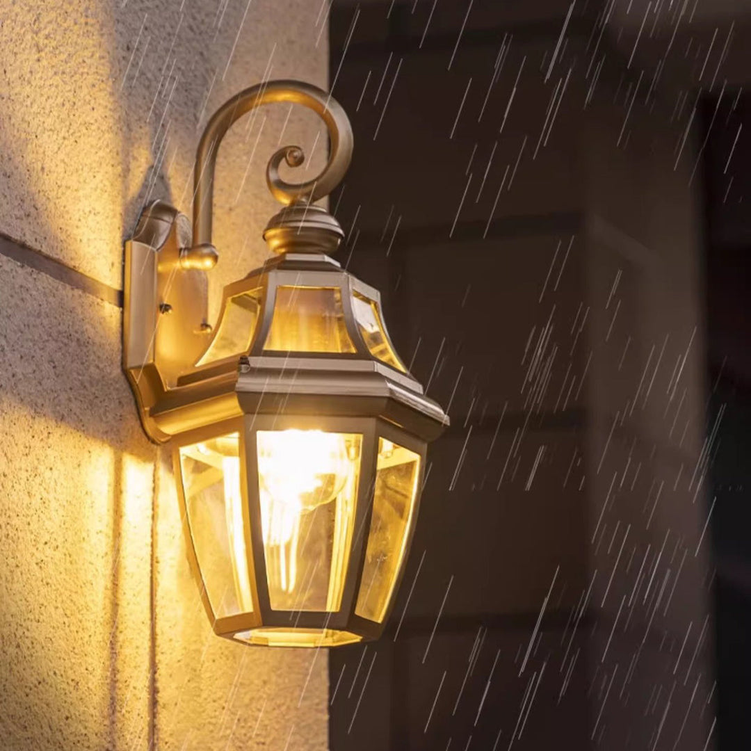 Moderne Nordisk Rund Court Vanntett Glass Hardware 1-Lys Vegglampe For Utendørs Patio | Skanto