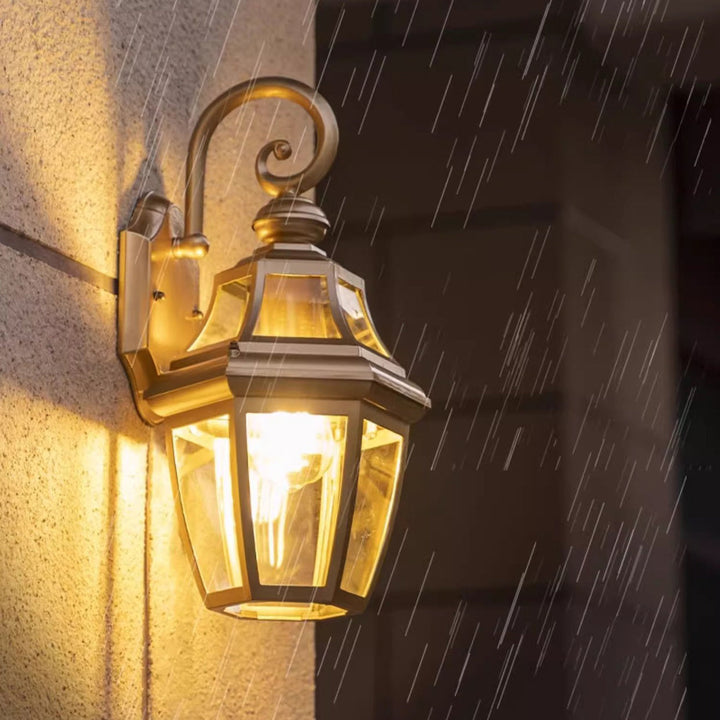 Moderne Nordisk Rund Court Vanntett Glass Hardware 1-Lys Vegglampe For Utendørs Patio | Skanto