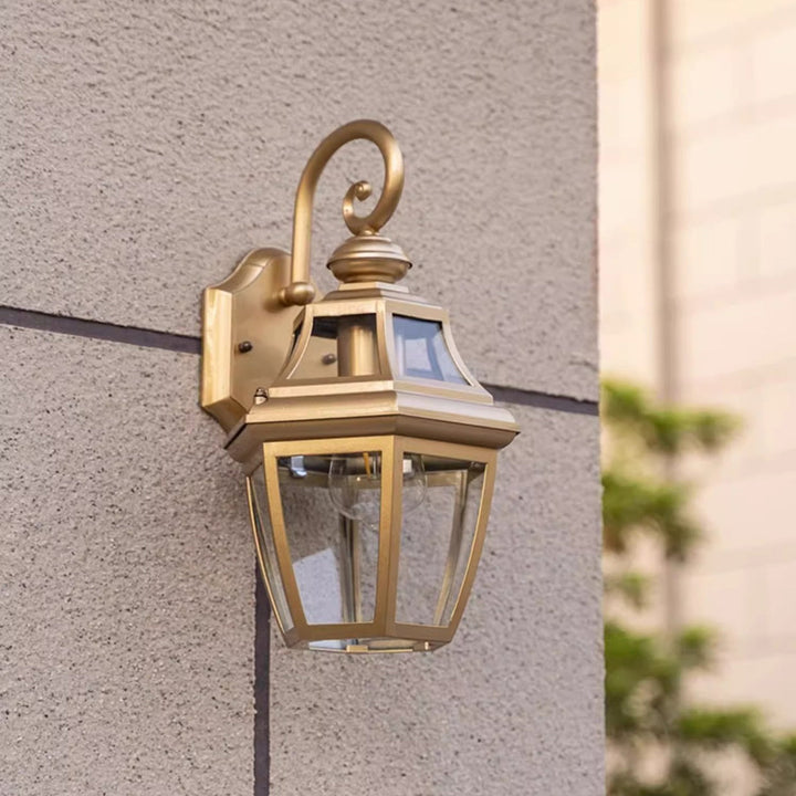 Moderne Nordisk Rund Court Vanntett Glass Hardware 1-Lys Vegglampe For Utendørs Patio | Skanto