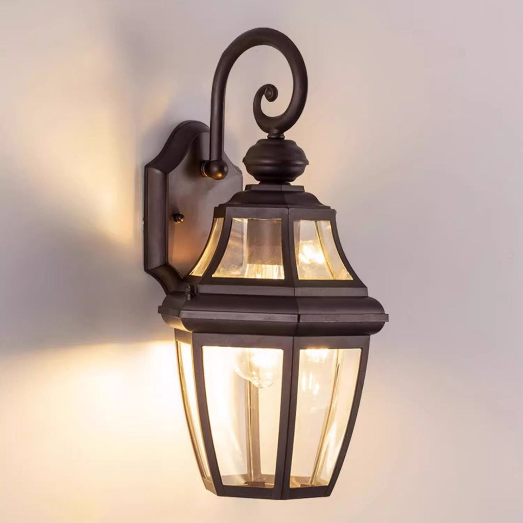 Moderne Nordisk Rund Court Vanntett Glass Hardware 1-Lys Vegglampe For Utendørs Patio | Skanto