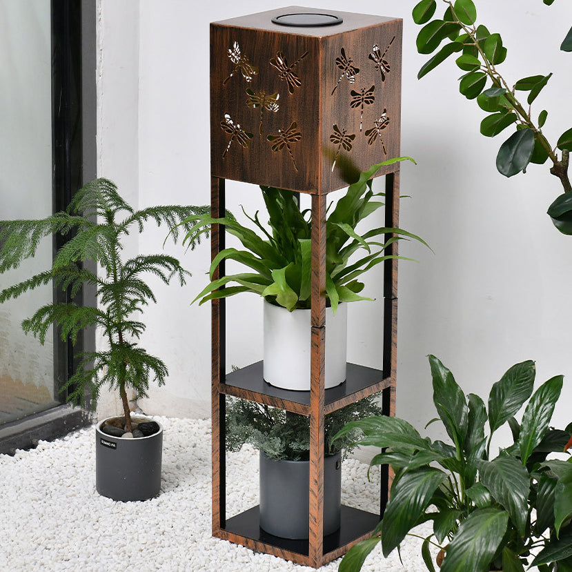 Moderne Minimalistisk Rektangel Sommerfugl Kolibri Gulvflue Jern LED Utendørs Lys For Hage | Skanto