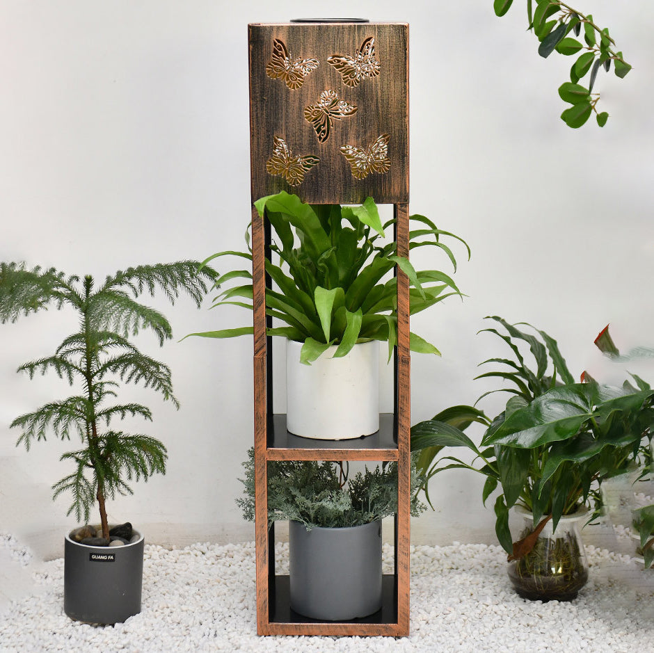 Moderne Minimalistisk Rektangel Sommerfugl Kolibri Gulvflue Jern LED Utendørs Lys For Hage | Skanto