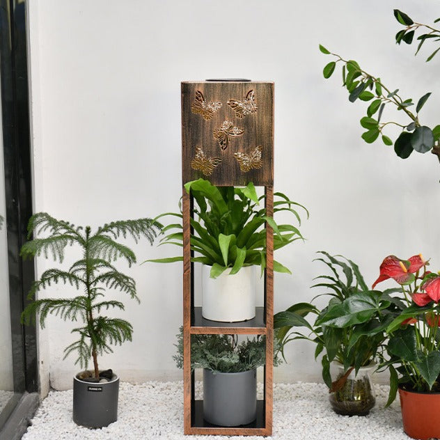 Moderne Minimalistisk Rektangel Sommerfugl Kolibri Gulvflue Jern LED Utendørs Lys For Hage | Skanto
