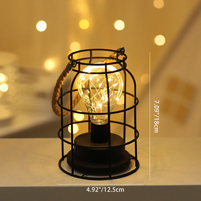 Skanto | Moderne Minimalist Vertikale Stripete Firkantrund Jern LED Bordlampe For Stue