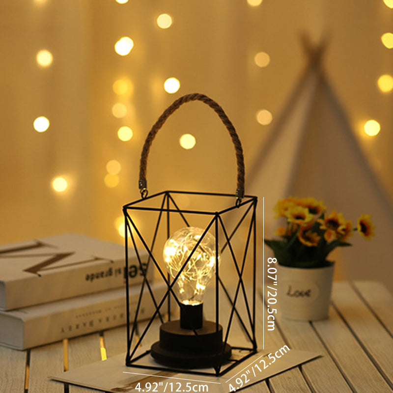 Skanto | Moderne Minimalist Vertikale Stripete Firkantrund Jern LED Bordlampe For Stue
