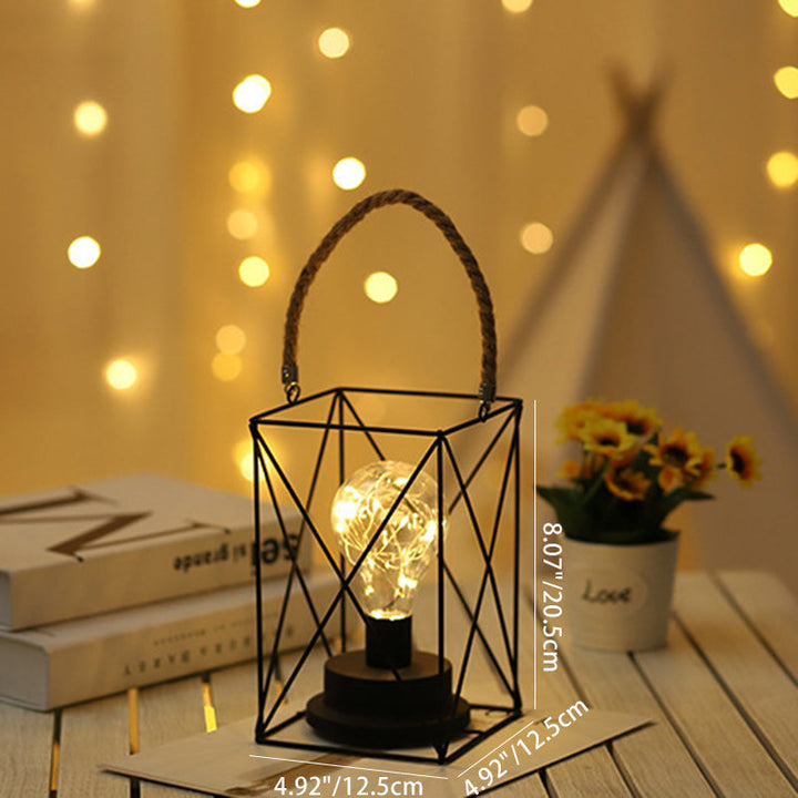 Skanto | Moderne Minimalist Vertikale Stripete Firkantrund Jern LED Bordlampe For Stue
