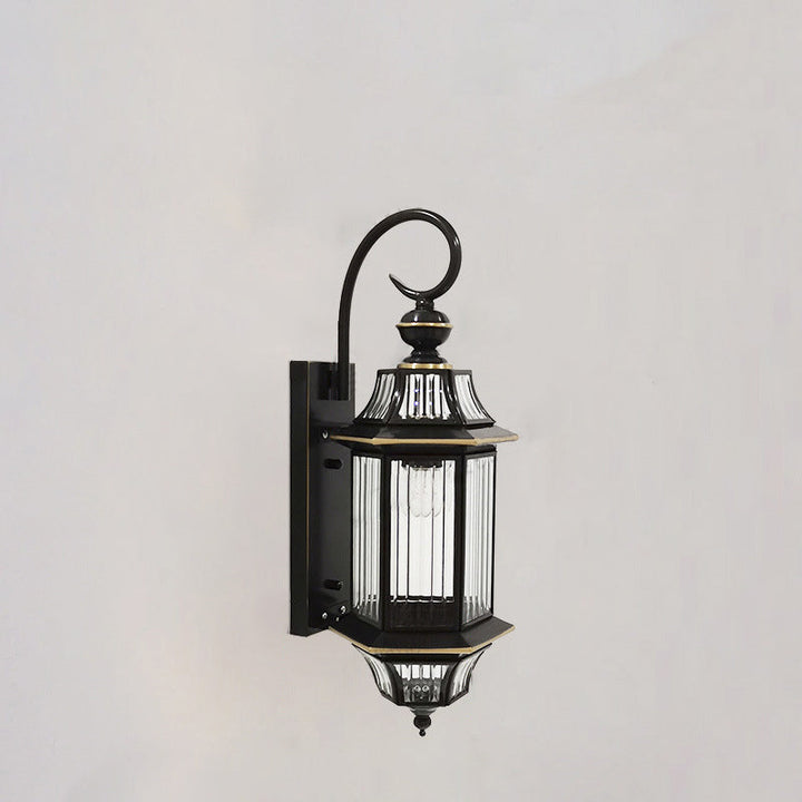Tradisjonell Vintage Rund Sylinder Glass Kobber 1-Lys Vegglampe For Hage | Skanto