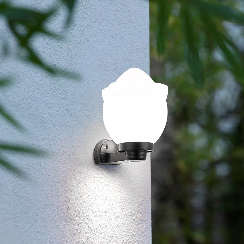 Moderne Enkelhet Blomst Kegle Firkantet Sylinder Ball Akryl ABS Jern 1-Lys Vegglampe For Utendørs Patio | Skanto
