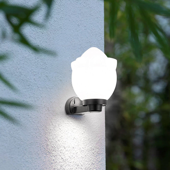 Moderne Enkelhet Blomst Kegle Firkantet Sylinder Ball Akryl ABS Jern 1-Lys Vegglampe For Utendørs Patio | Skanto