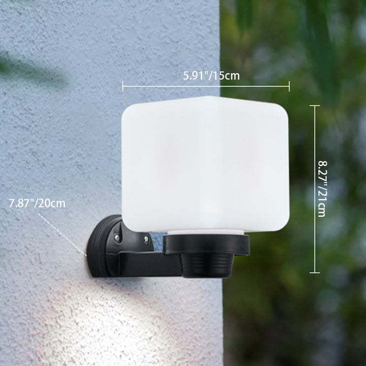 Moderne Enkelhet Blomst Kegle Firkantet Sylinder Ball Akryl ABS Jern 1-Lys Vegglampe For Utendørs Patio | Skanto