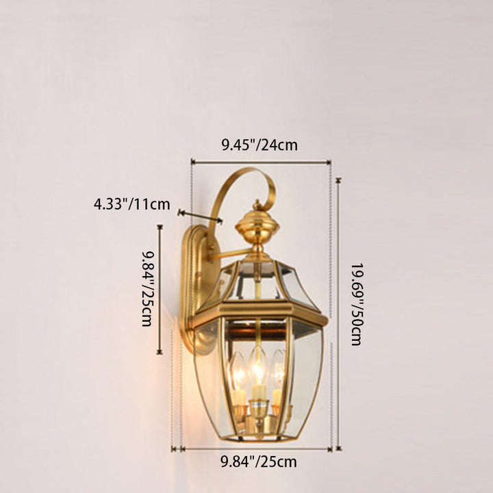 Moderne Skandinavisk Sekskantet Rund Firkantet Glass Messing 1/3 Lys Vegglampe For Hage | Skanto