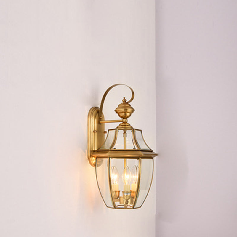 Moderne Skandinavisk Sekskantet Rund Firkantet Glass Messing 1/3 Lys Vegglampe For Hage | Skanto