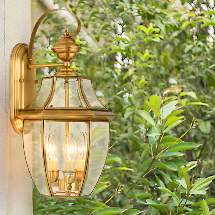 Moderne Skandinavisk Sekskantet Rund Firkantet Glass Messing 1/3 Lys Vegglampe For Hage | Skanto
