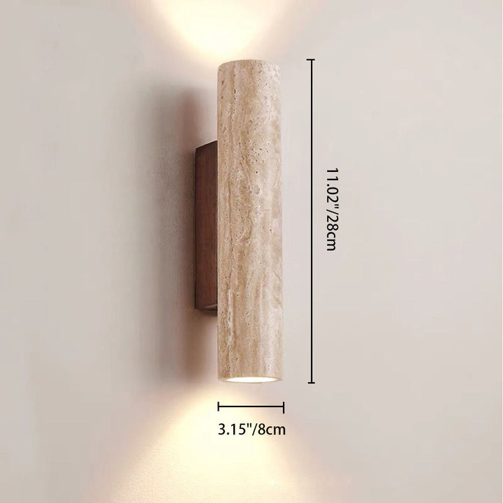 Skanto | Nordivea Travertin Vegglampe | Skandinavisk Design | 2-Lys | Tre & Travertin