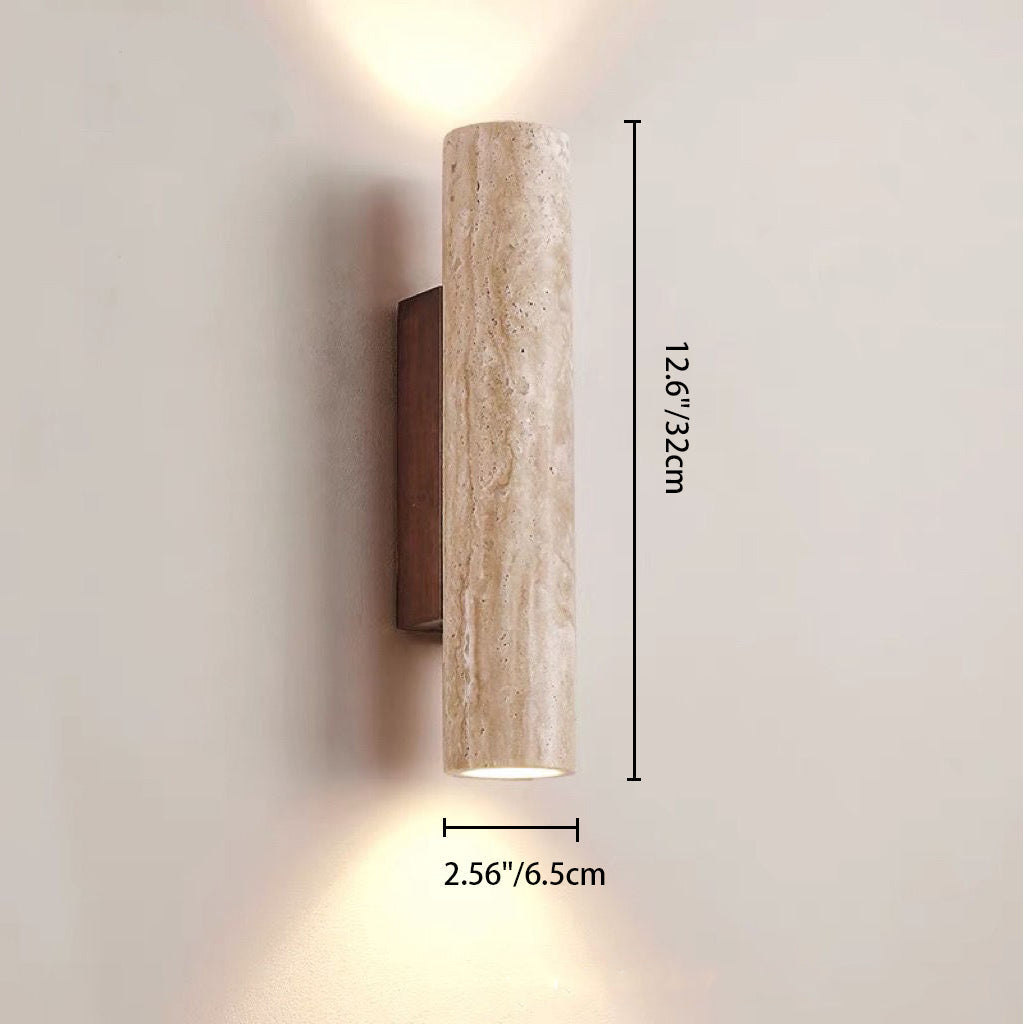 Skanto | Nordivea Travertin Vegglampe | Skandinavisk Design | 2-Lys | Tre & Travertin