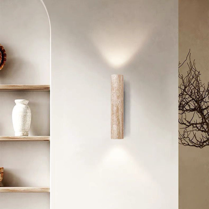 Skanto | Nordivea Travertin Vegglampe | Skandinavisk Design | 2-Lys | Tre & Travertin