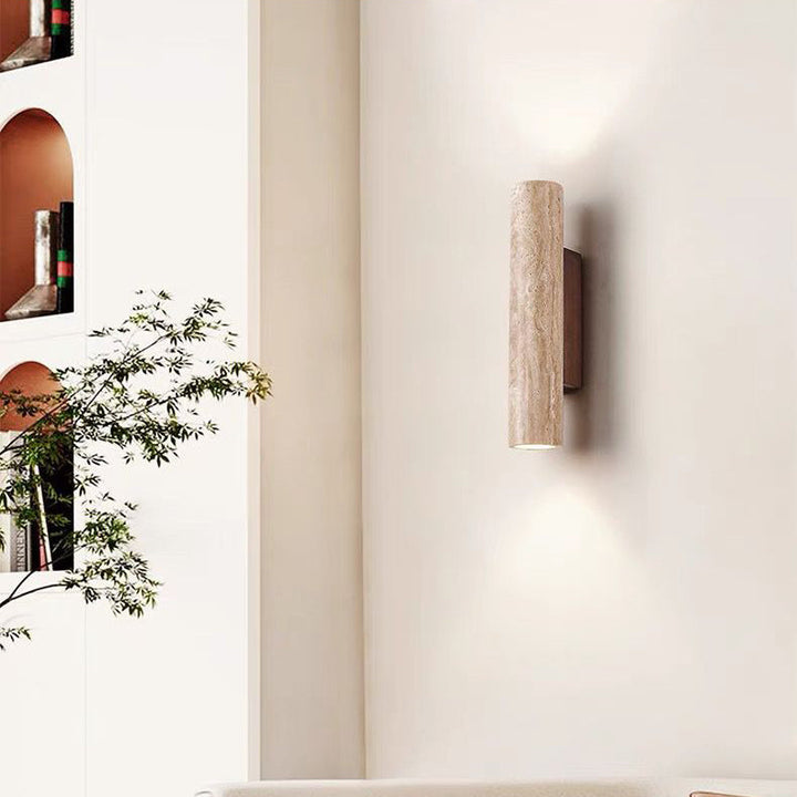 Skanto | Nordivea Travertin Vegglampe | Skandinavisk Design | 2-Lys | Tre & Travertin
