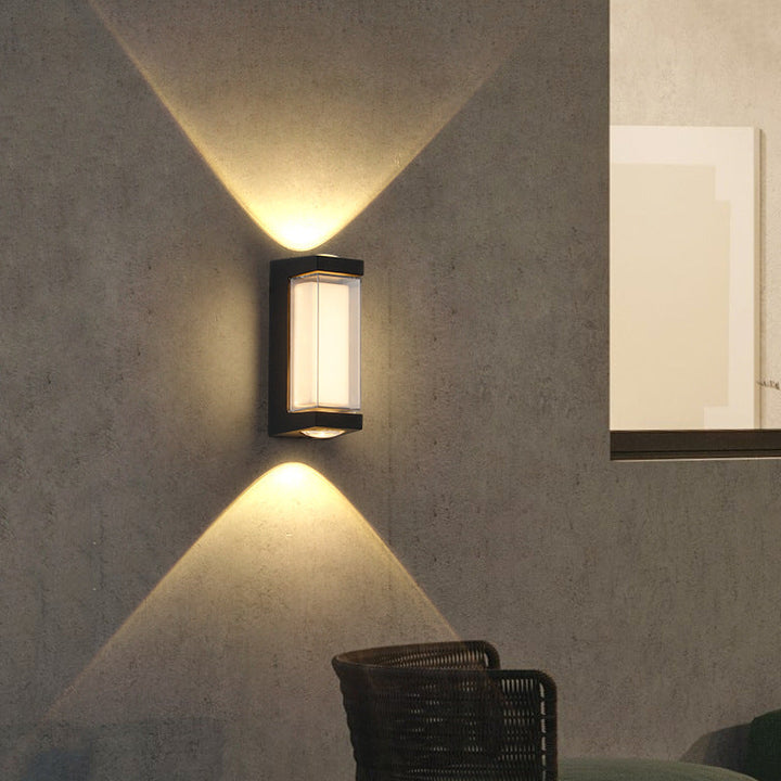 Moderne Enkelhet Rektangulær Rund Diamond PC Aluminium LED Vegglampe For Hage | Skanto