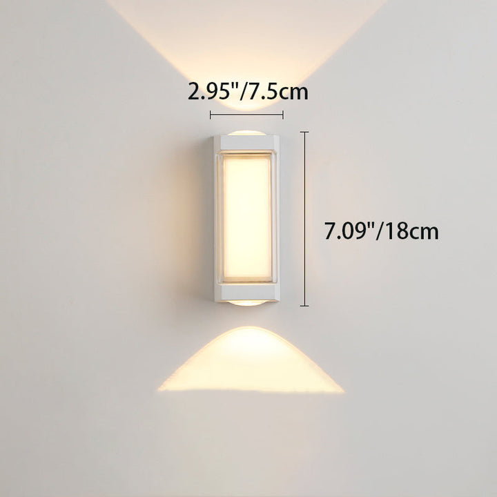 Moderne Enkelhet Rektangulær Rund Diamond PC Aluminium LED Vegglampe For Hage | Skanto
