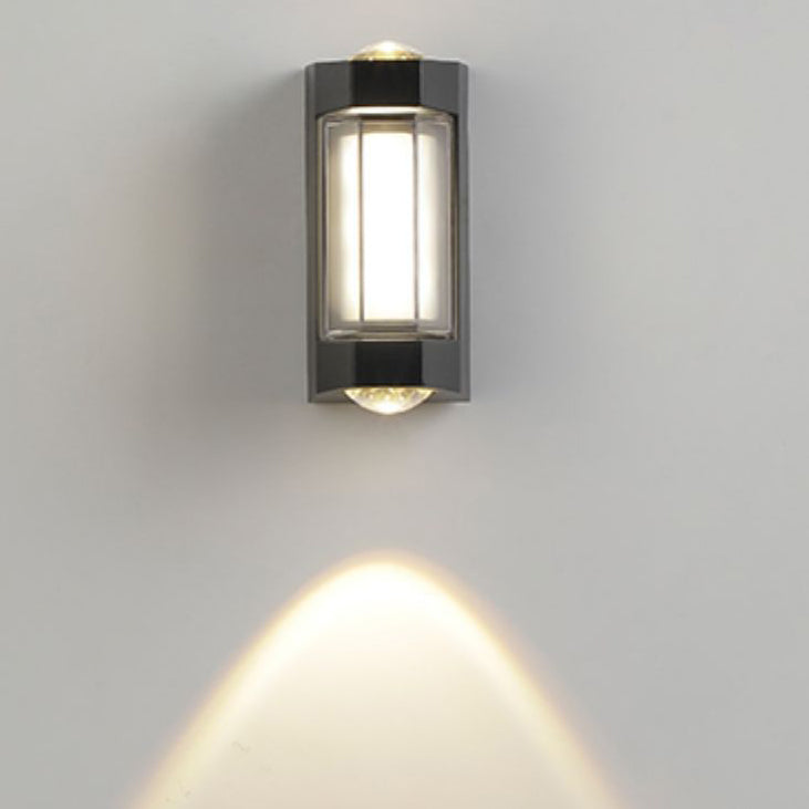 Moderne Enkelhet Rektangulær Rund Diamond PC Aluminium LED Vegglampe For Hage | Skanto