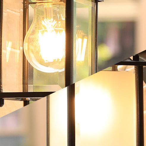 Moderne minimalistisk firkantet rektangulær rund glass aluminium 1-lampe vegglampe for hagen | Skanto