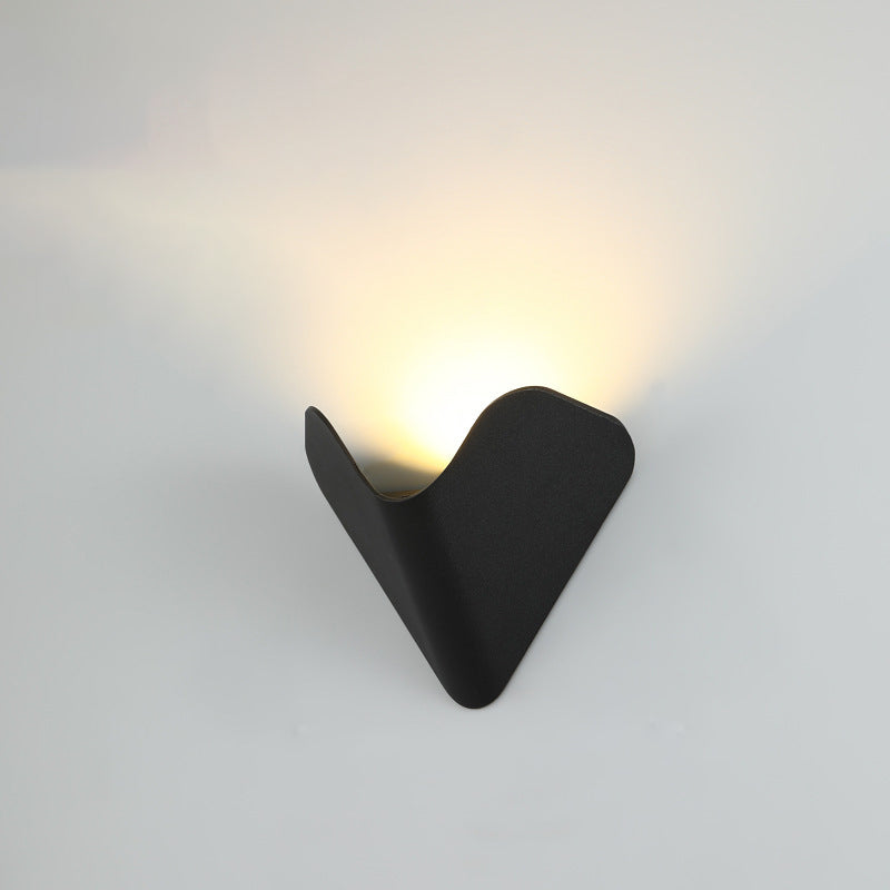 Moderne Minimalistisk Trekant Fuglerede Halv Sirkel Vanntett Aluminium LED Vegglampe For Utendørs Patio | Skanto