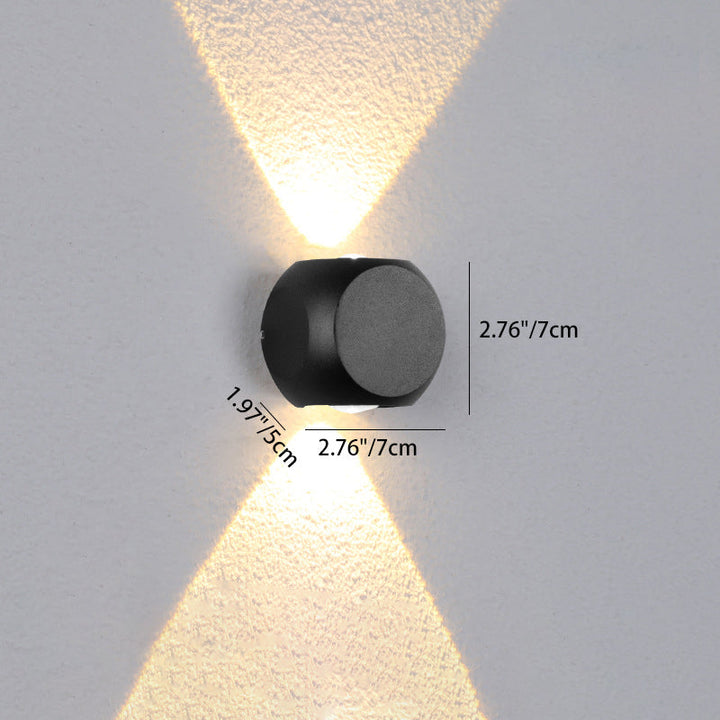 Moderne Minimalistisk Rund Kvadratisk Orb Linse Aluminium LED Vegglampe For Hage | Skanto