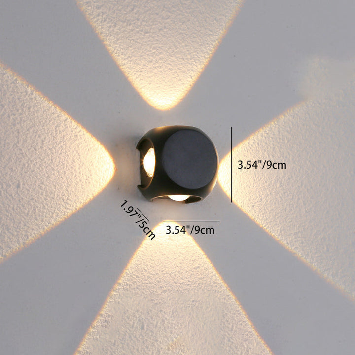 Moderne Minimalistisk Rund Kvadratisk Orb Linse Aluminium LED Vegglampe For Hage | Skanto